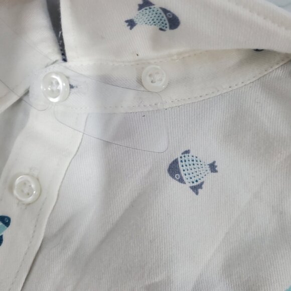 NWT Dave Bella baby boy print cotton button down shirt and tie toddler Sz 3 - Picture 7 of 11